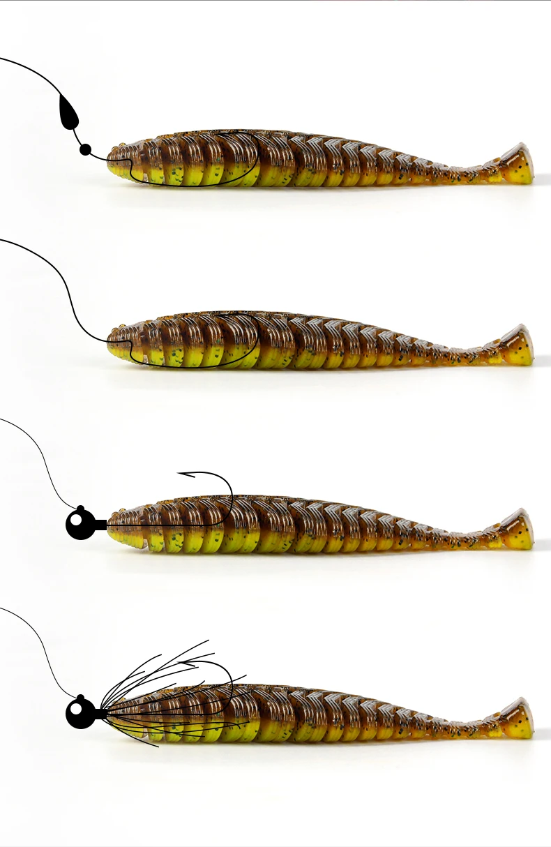 Kingdom Soft Lure 3 teile/beutel 95mm 12,5g PVC Soft Shad Köder Geruch Zugefügt Fett Künstliche T Schwanz VIBE Swimbait für Hecht Bass Angeln – Detail 9
