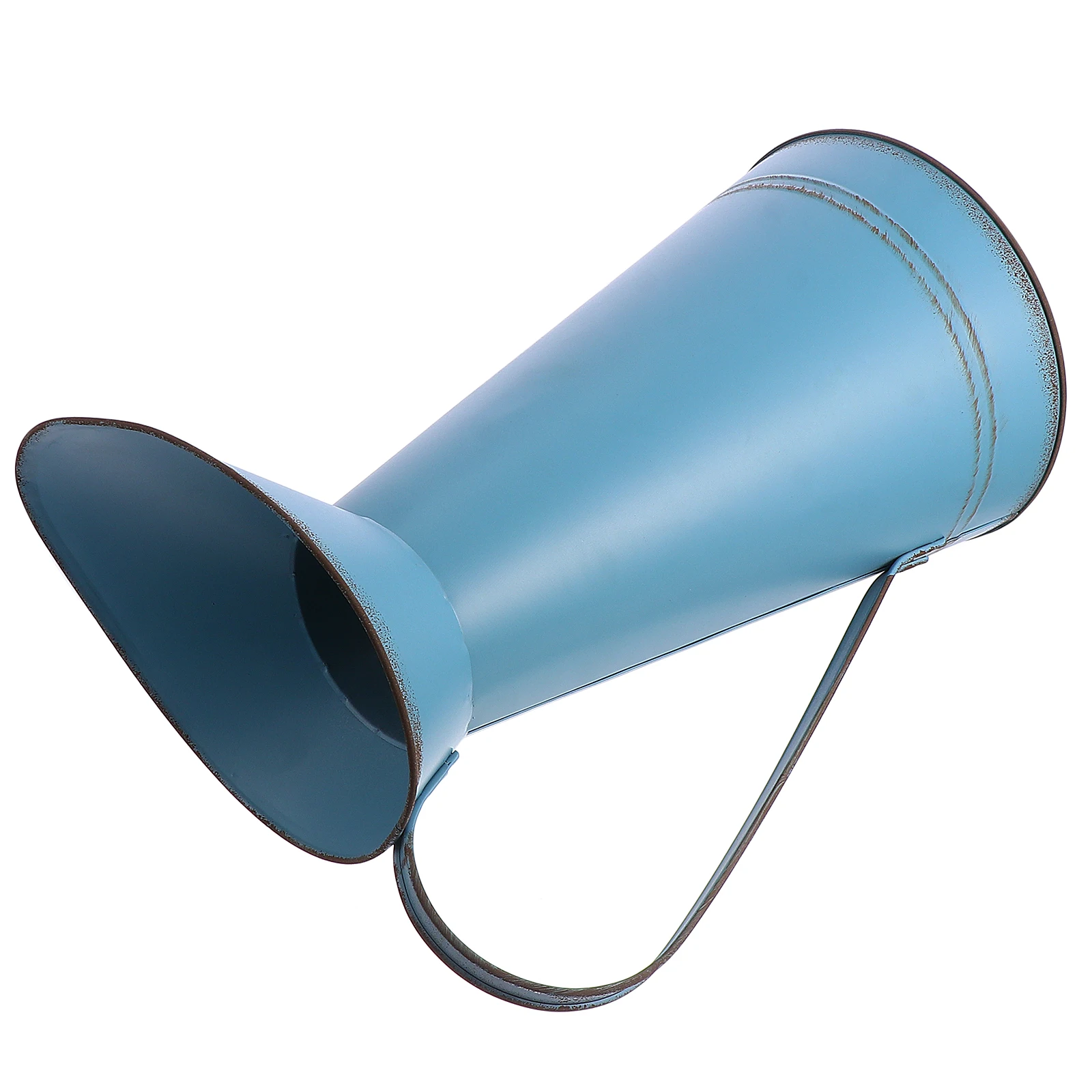 

1 Piece Pure Color Flower Bucket Vintage Iron Flower Pot Rustic Home Decoration Creative Plant Container for Living Room Office