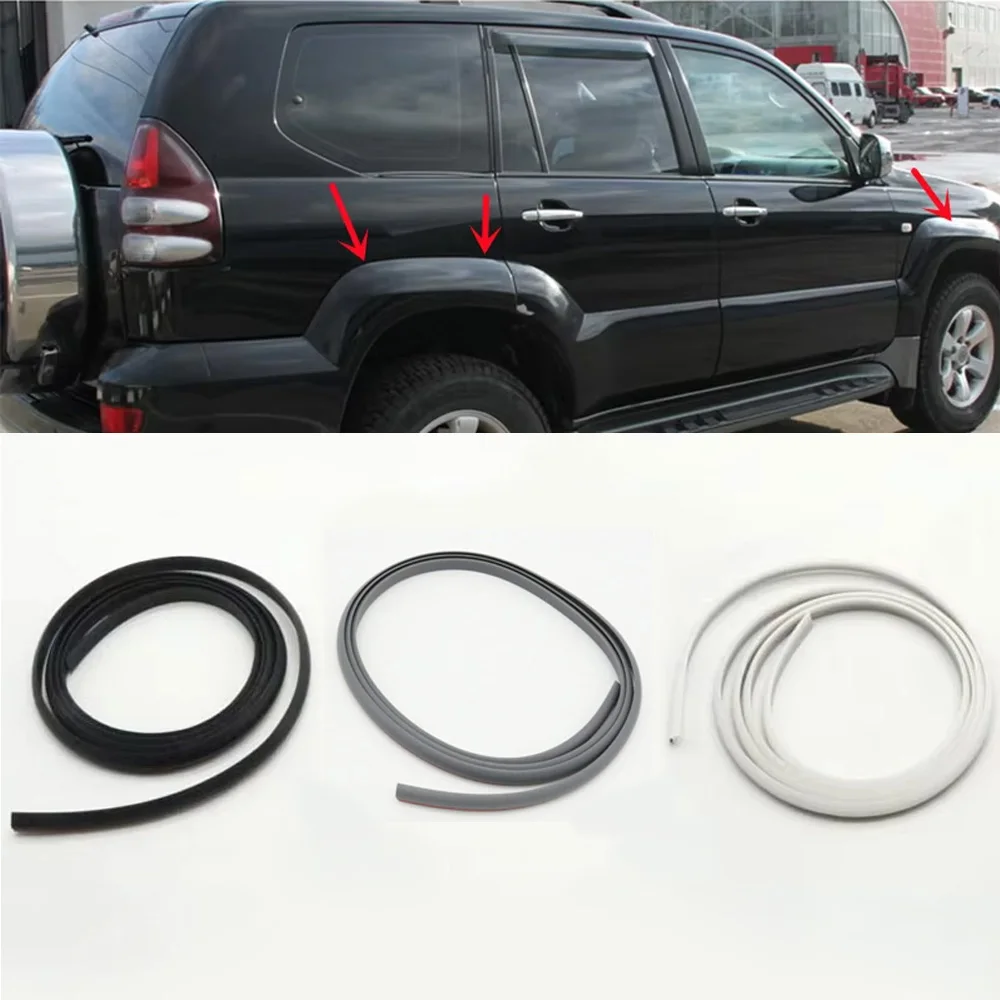 

1.5M Side Fender Flares Wheel Arches Rubber Sealing Strip Sticker For Toyota Land Cruiser Prado LC120 2003 2004 2005 2006-2009