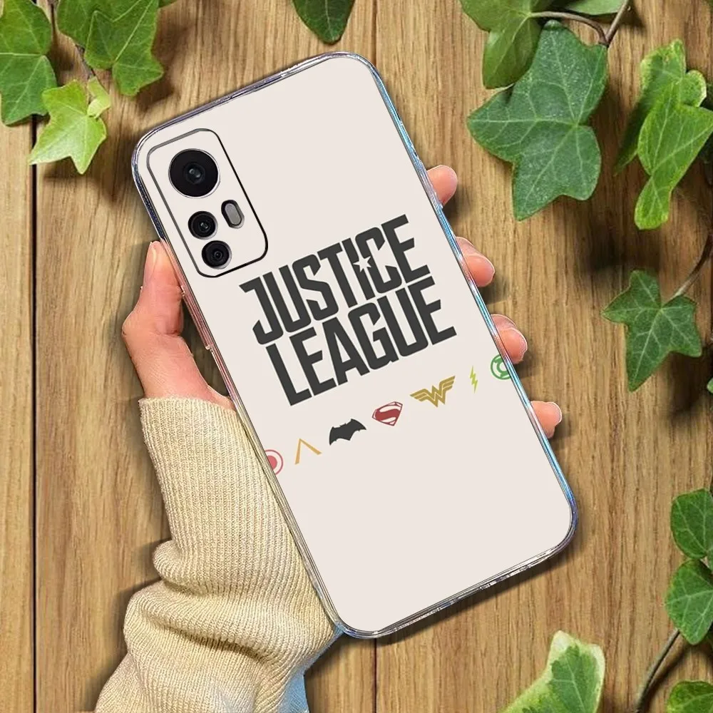 J-Justice L-League Phone Case For Xiaomi 11 Redmi Note 11 5G 8T 9A 9 10T Note8Pro Note9 12SUltra Transparent Case