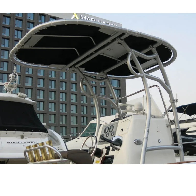 

Black Canopy Rib RD600 Universal T-Top for Center Console Boat Heavy Duty Folding T Top Anodized Black Frame with