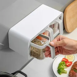 Youpin ECOCO Wall Mounted Spice Rack Sugar Bowl Salt Shaker Seasoning Container Spice Box with Spoon Kitchen Storage Racks