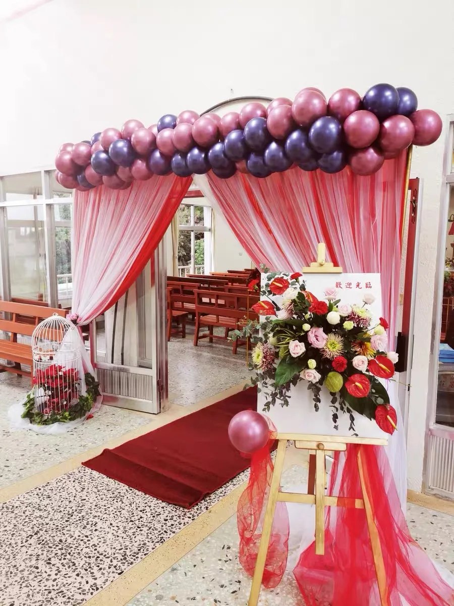 

Double Layers Curtain Background Background with Tulle Curtain Baby Shower,Wedding,Engagement Party Birthday Photography Holiday