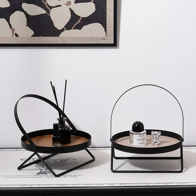 

Nordic ins desktop wrought iron storage rack toilet bathroom countertop rack cosmetics perfume lipstick tray