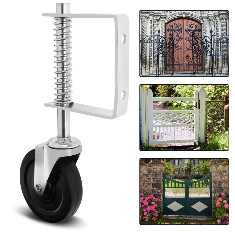 4-インチゴムユニバーサルゲートキャスター春ダンピングホイールゴム工業用ヘビーデューティ-220lbs-耐荷重ソリッドキャスター