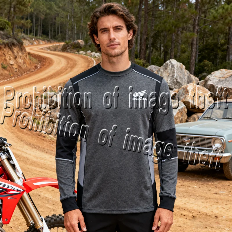 

26 Honda Autumn and Winter Long Sleeved Men's Motorcycle Riding, Fitness Running, Daily Commuting, Leisure, Versatile Loose Top