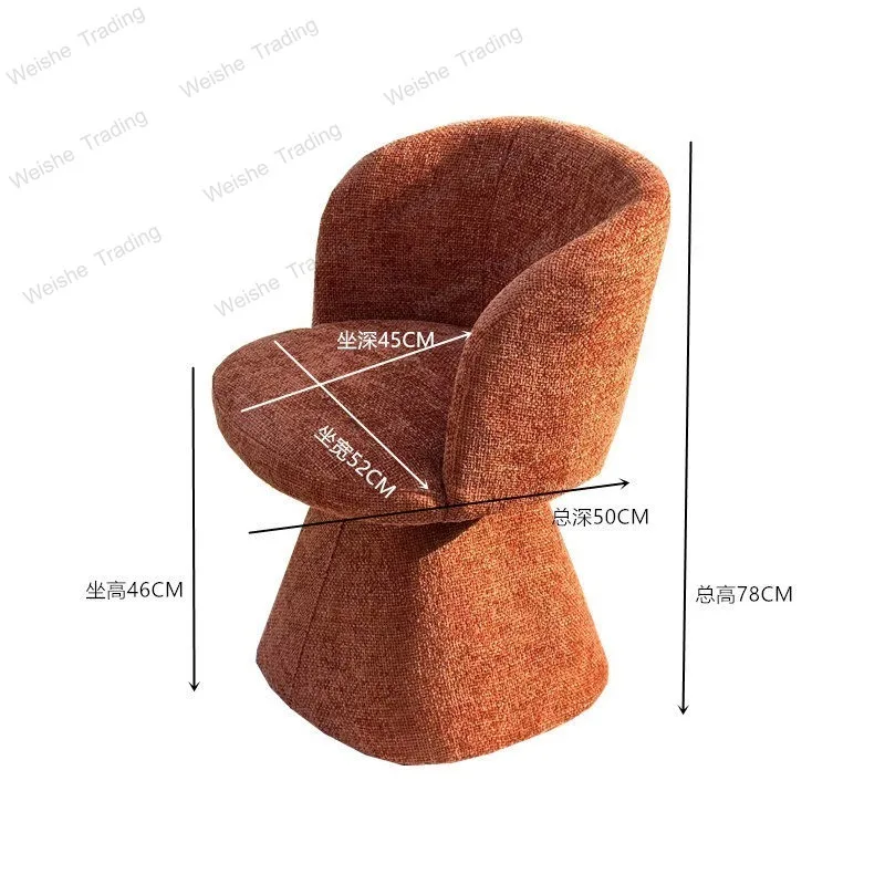 

High-end Italian single study chair bedroom living room dressing bench makeup dining chair lounge reception