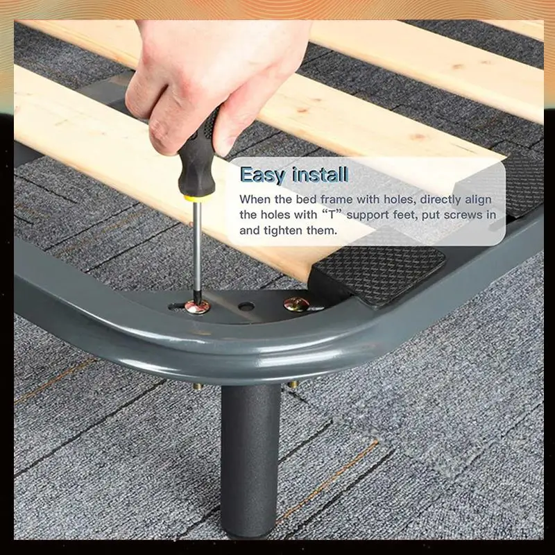 

4 Pcs Bed Frame Legs,Adjustable Height Center Support Leg For Bed Frame, Bed Center Slat Heavy Support Leg(4.7-8.67Inch)-Y05A