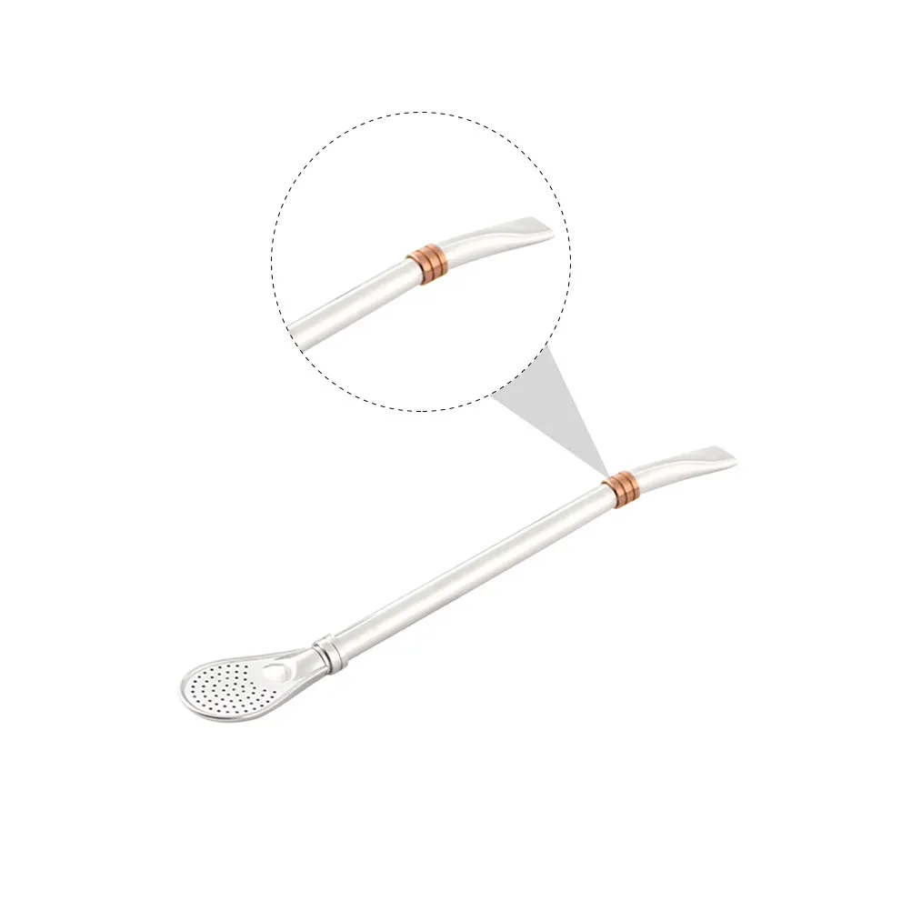 1Pcs Stainless Steel Strainer Spoon Modern Elegant Design Portable Lightweight Filter Stir Spoon for Coffee Bar Cocktail Swizzle