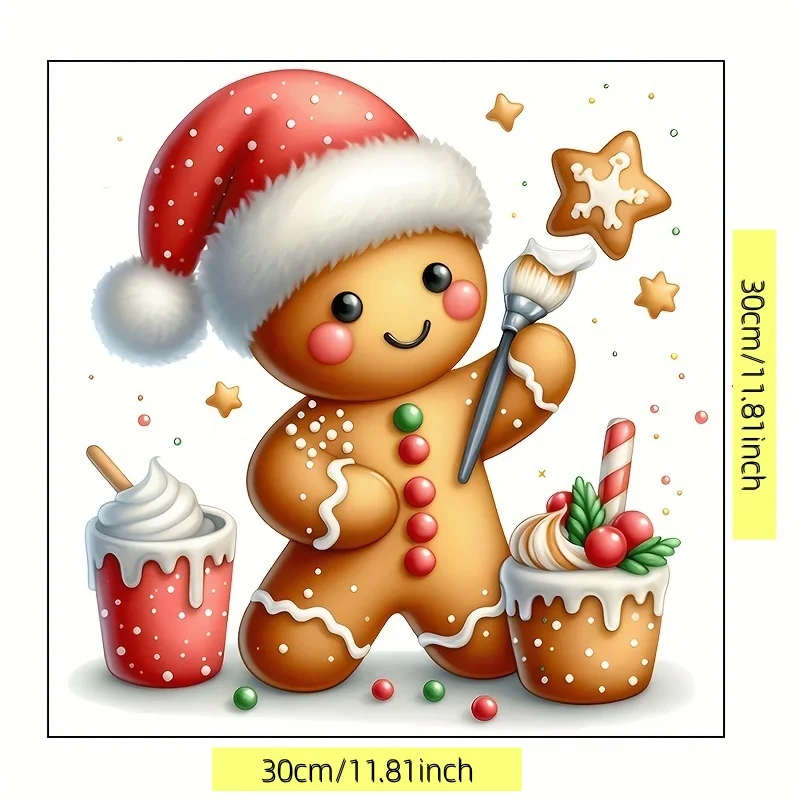 1 piece of cute Christmas gingerbread toilet sticker, perfect for decorating your home bathroom and holiday decorations