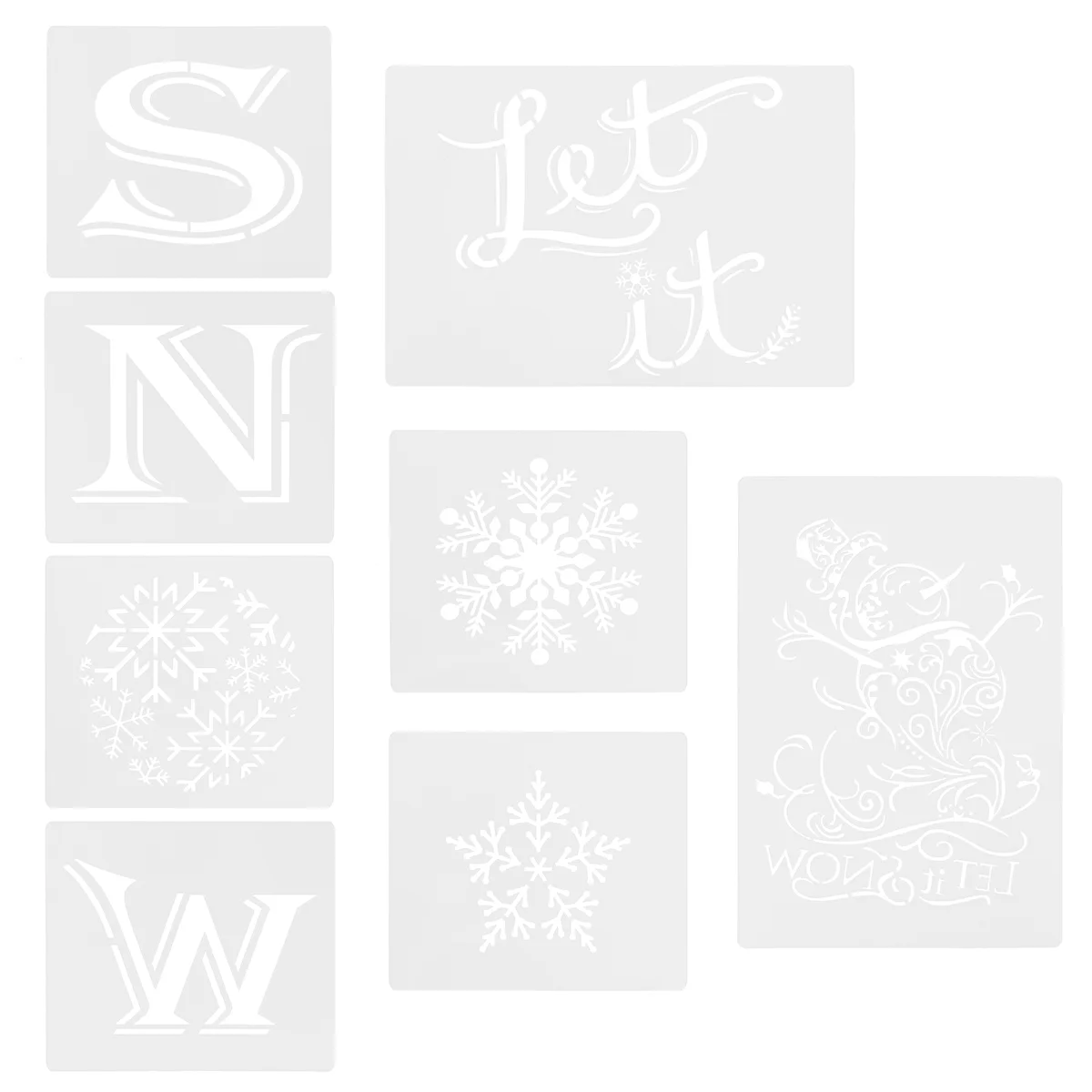 

8 Pcs Snow Hollow Out Template Kid Drawing Decor DIY Christmas Decorations Tool Letter Xmas Painting