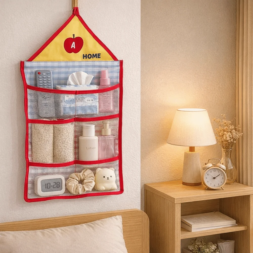 

Wall Mounted Hanging Storage Mesh Bag Large Capacity Breathable Underwear Socks Storage Bag Folding Space Saving