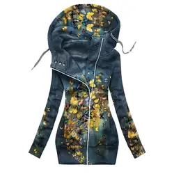 Casual  Stylish Autumn Winter Butterflies Print Women Coat Comfortable Female Coat Slim Fit   for Daily