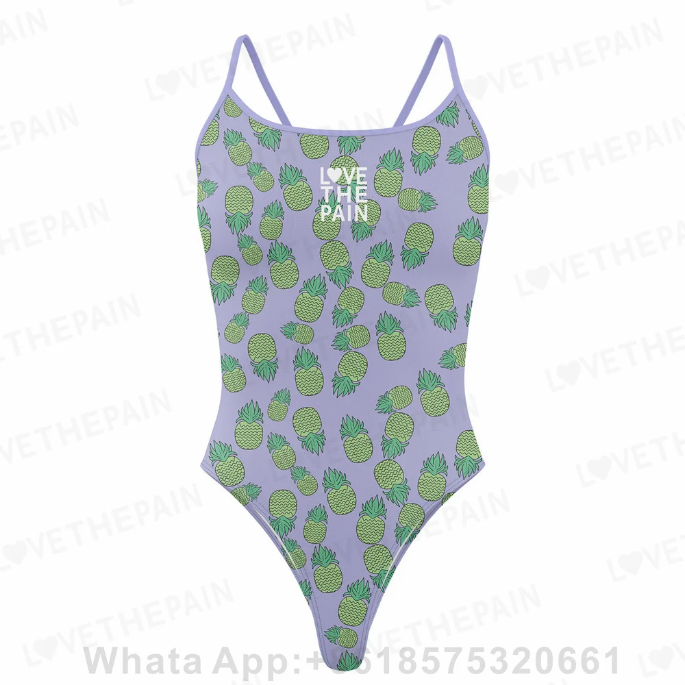 Love The Pain Women One-Piece Swimsuit Sexy Back Monokini 2023 Bathing Suits Beachwear Triathlon Functional Training Swimwear