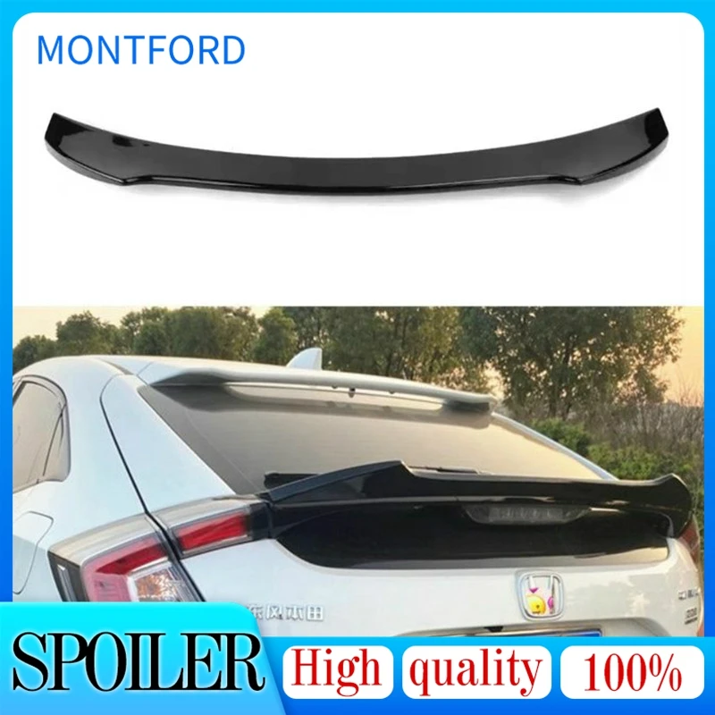 For Honda For Civic X 10th Hatchback 2017-2019 ABS Plastic Material Rear Trunk Spoiler Wing Car Styling