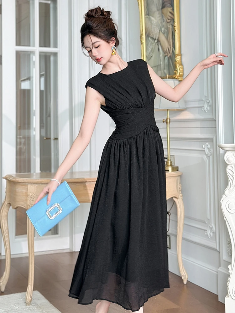 Sommer Mode frauen Ärmelloses Dünnes Midi Kleid Korsett A-line Robe Sommer Elegante Formale Dating Party Kleid Damen Vestidos Neue