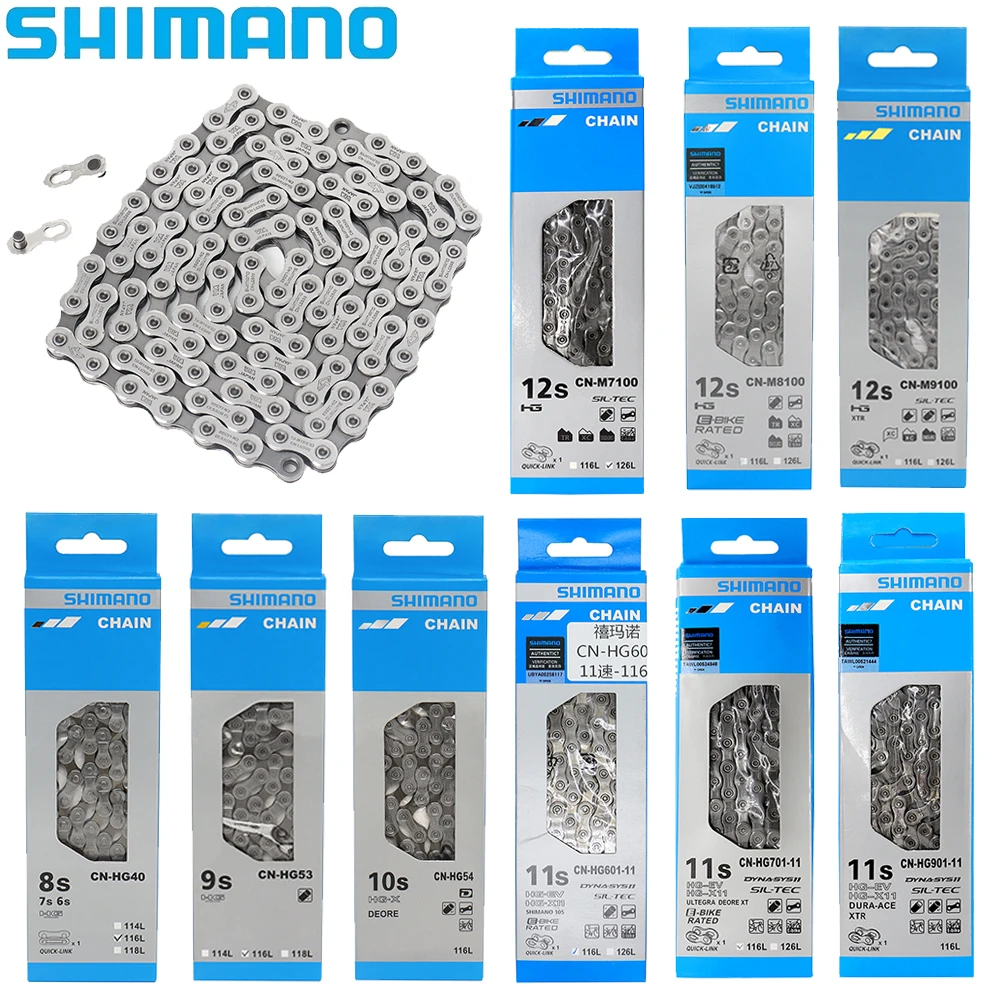 SHIMANO HG40 HG53 HG54 HG601 HG701 HG901 M7100 M8100 M9100 LG500 6/7/8/9/10/11/12 Speed Bike Chain For MTB Road Bike Parts