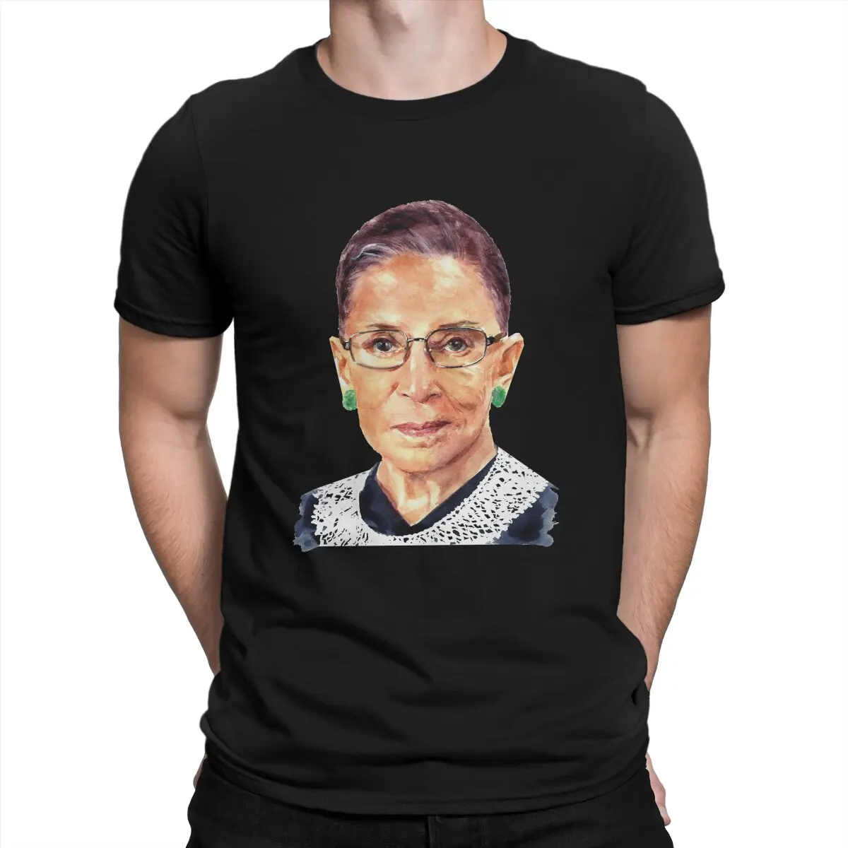 Awesome Kindly  T-Shirt Men Round Neck Pure Cotton T Shirts Ruth Bader Ginsburg  American Jurist Second Female Justice Tee