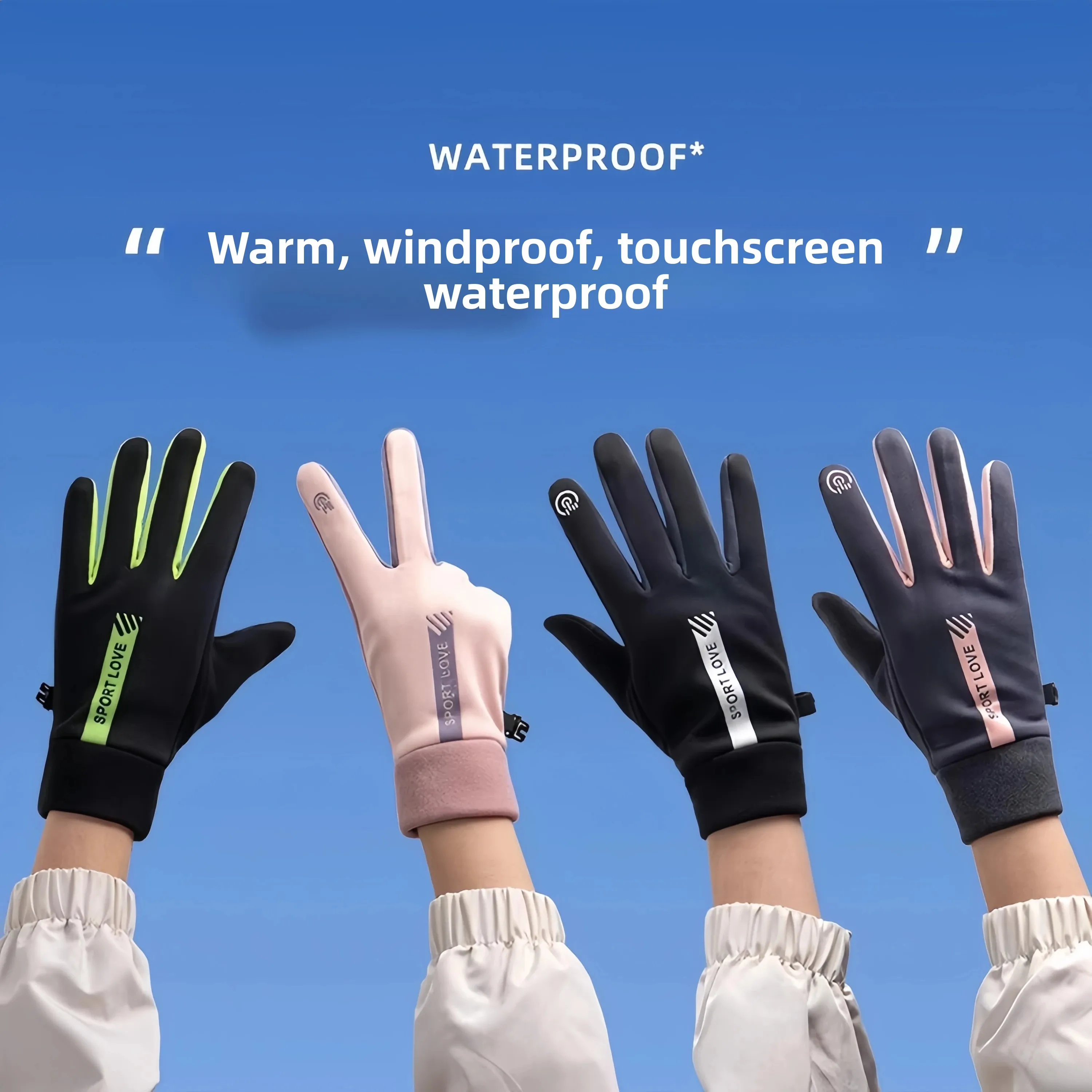 

Thickened Fleece Winter Gloves for Men And Women Driving Cycling Waterproof Touchscreen Compatible Windproof And Warm