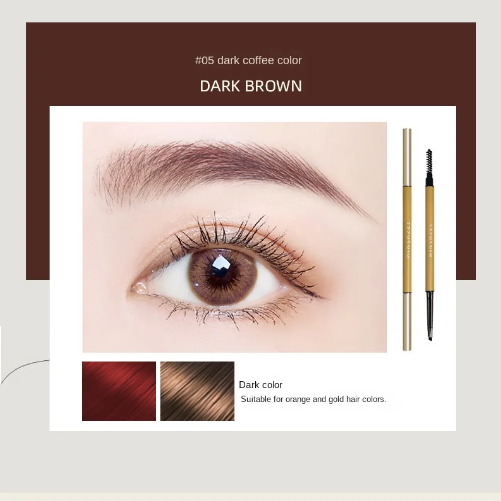 Double-head Rotation Ultra Fine Eyebrow Pencil Natural Wild Eyebrows Razor Shape Brow Pencil Quick-drying Waterproof