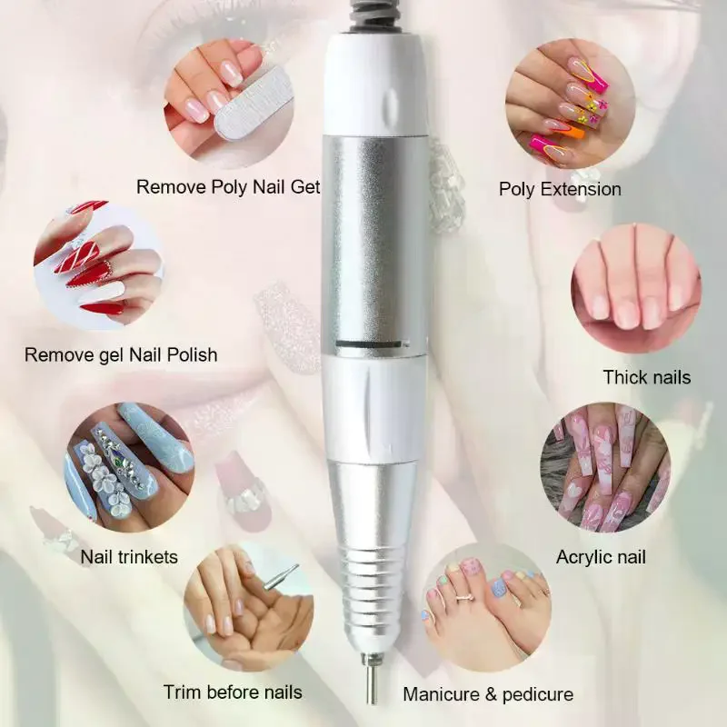 Rękojeść do elektrycznej frezarki do paznokci 35000 obr./min, 5 pinów, wymienna końcówka do pedicure, narzędzie do manicure, akcesorium kosmetyczne