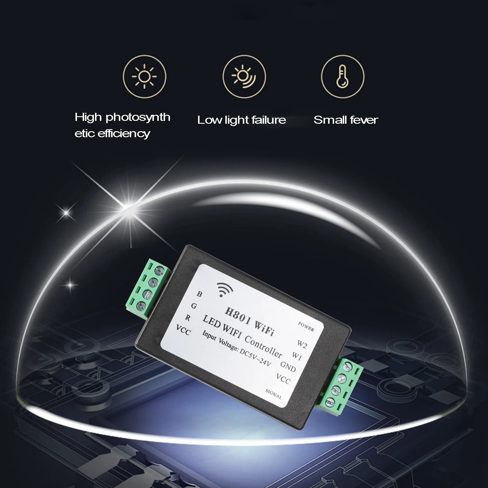 ABSY H801 RGBW LED Pengendali WIFI LED Pengendali RGB Input DC5-24V untuk 5050 2835 3528 SMD Pita Lampu Strip LED