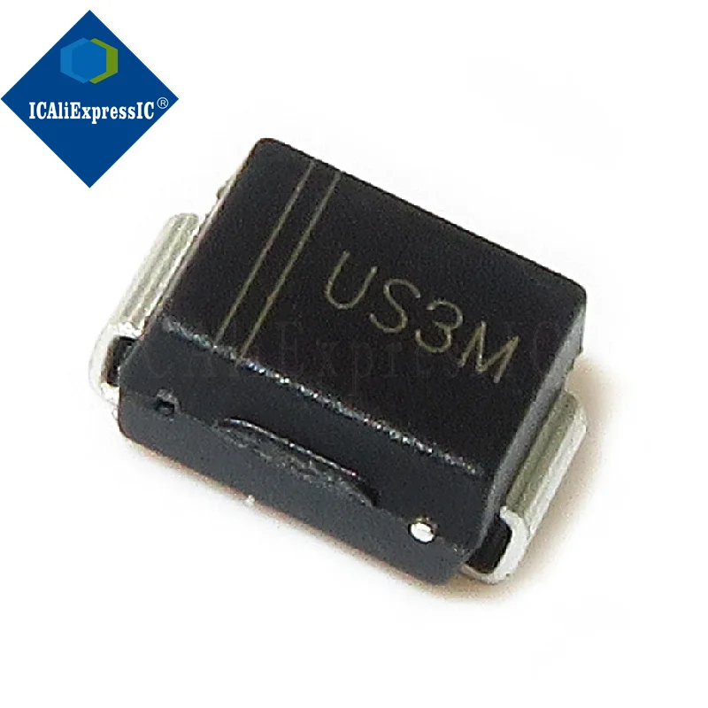 10 قطع US3MB SMC بالشاشة الحريرية US3M 1000V/3A SMD صمام ثنائي للانتعاش فائق السرعة