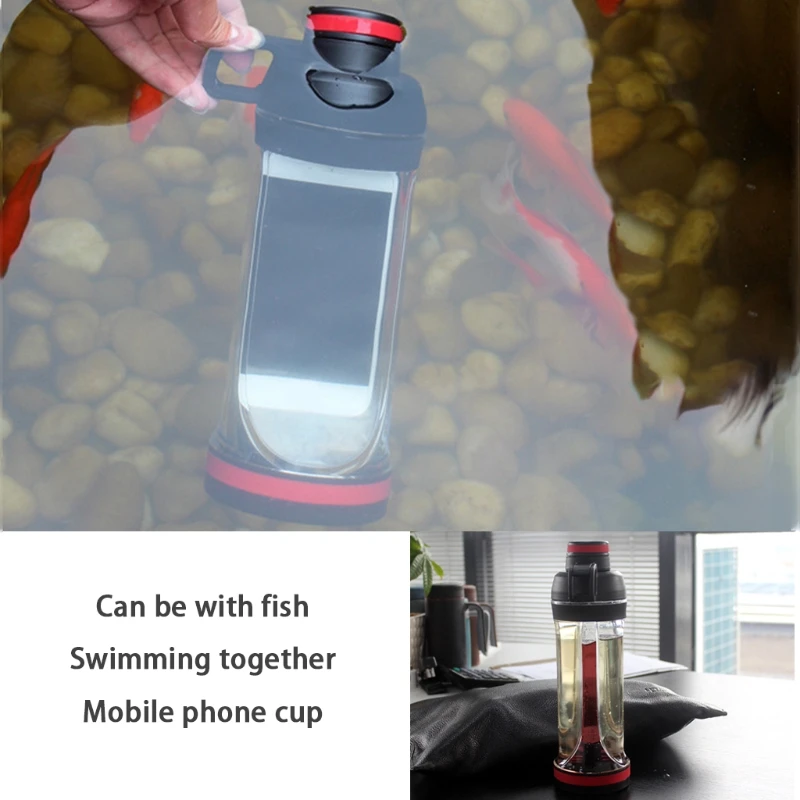 Portable Creative 400ml Water Bottle with Hiding Phone Pocket Secret Pill Organizer Bottle Sports Fitness Water Cup Drinkware