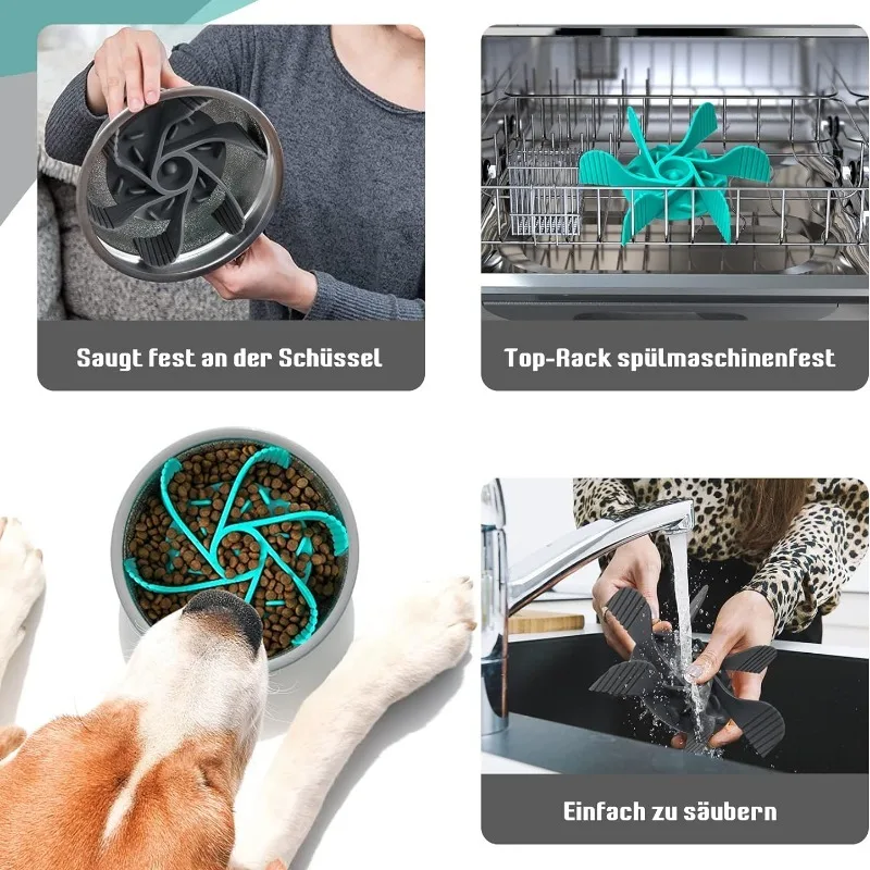 Pet Feeder Plugin Powerful Suction Cup Slow Food Anti Choking Bowl Convenient Easy Clean Extended Dogs Eating Time Pet Supplies 6