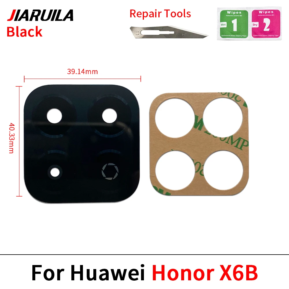 Back Rear Camera Glass Lens For Huawei Honor X6 X6S X6B X8 5G X6 X7 X7A X8A Glass Lens With Glue Sticker Repair Tools