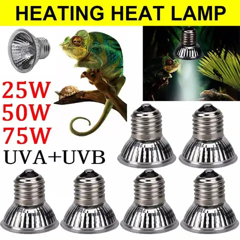 25/50/75W UVA + UVB 파충류 램프 전구 거북이 Basking UV 전구 난방 조명 양서류 애완 동물을위한 전체 스펙트럼 Sunlamp 뱀