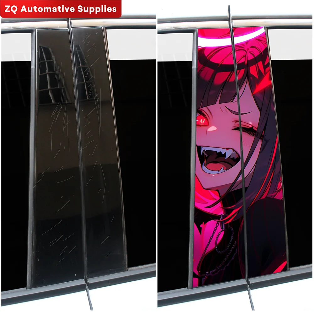 Vampire Girl Car Stickers Auto B-pillar Car Center Column Decor Cover Scratches Waterproof Sunscreen Vinyl Decals Accessories