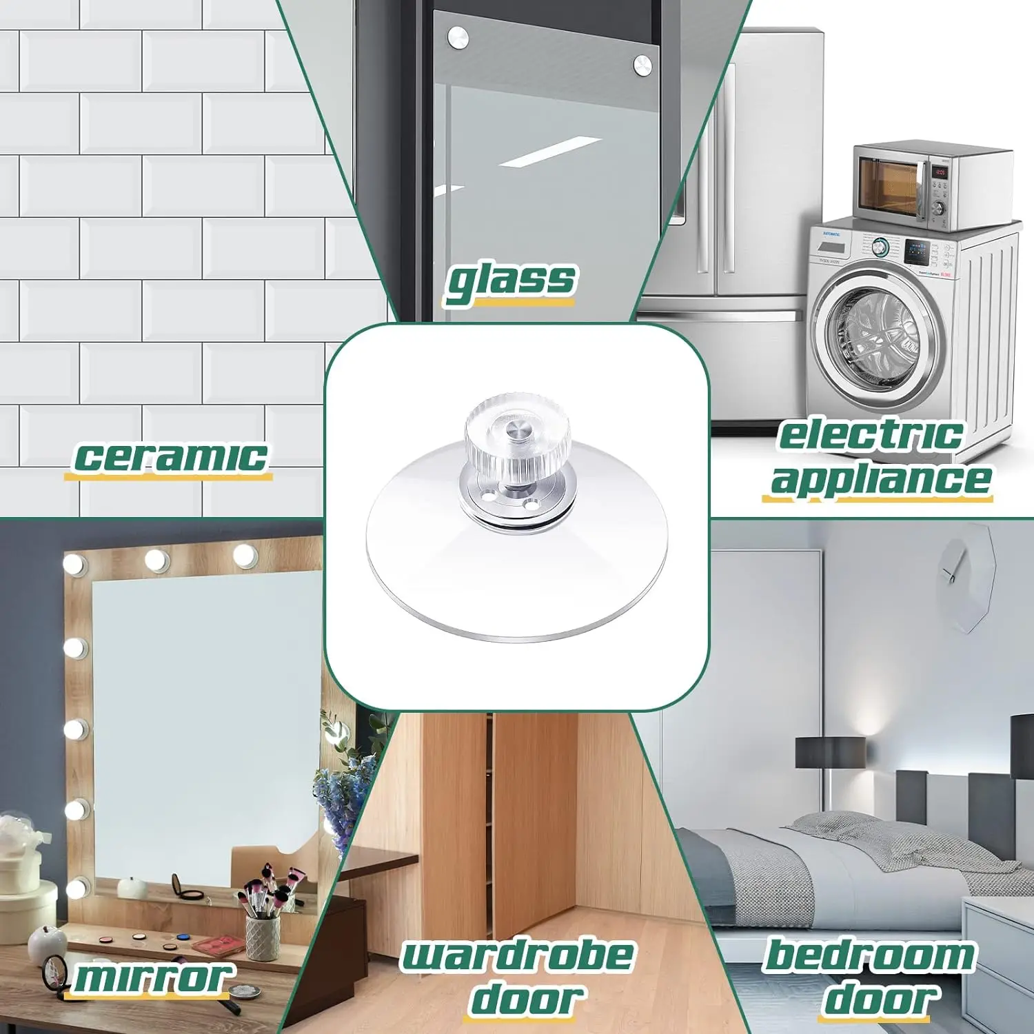 برغي مصاص بلاستيك مع وسادات بلاستيك شفافة ، كوب شفط قوي للغاية ، حامل زجاج ، 41 وسادة ، 55 من من الخارج ، 58 من الخارج ، 5-