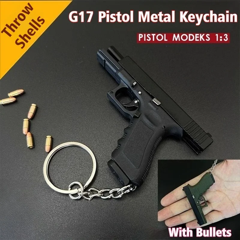 2026 New Pistol Mold 1:3 Alloy Empire G17 Gun Metal Keychain Pendant Disassembleable Throw Shell Figurines & Miniatures Crafts