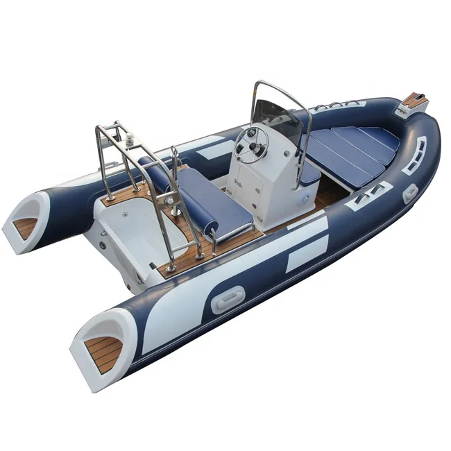 480 صنع في الصين PVC / Hypalon 6 أشخاص الألياف الزجاجية الصيد RIB قارب قابل للنفخ