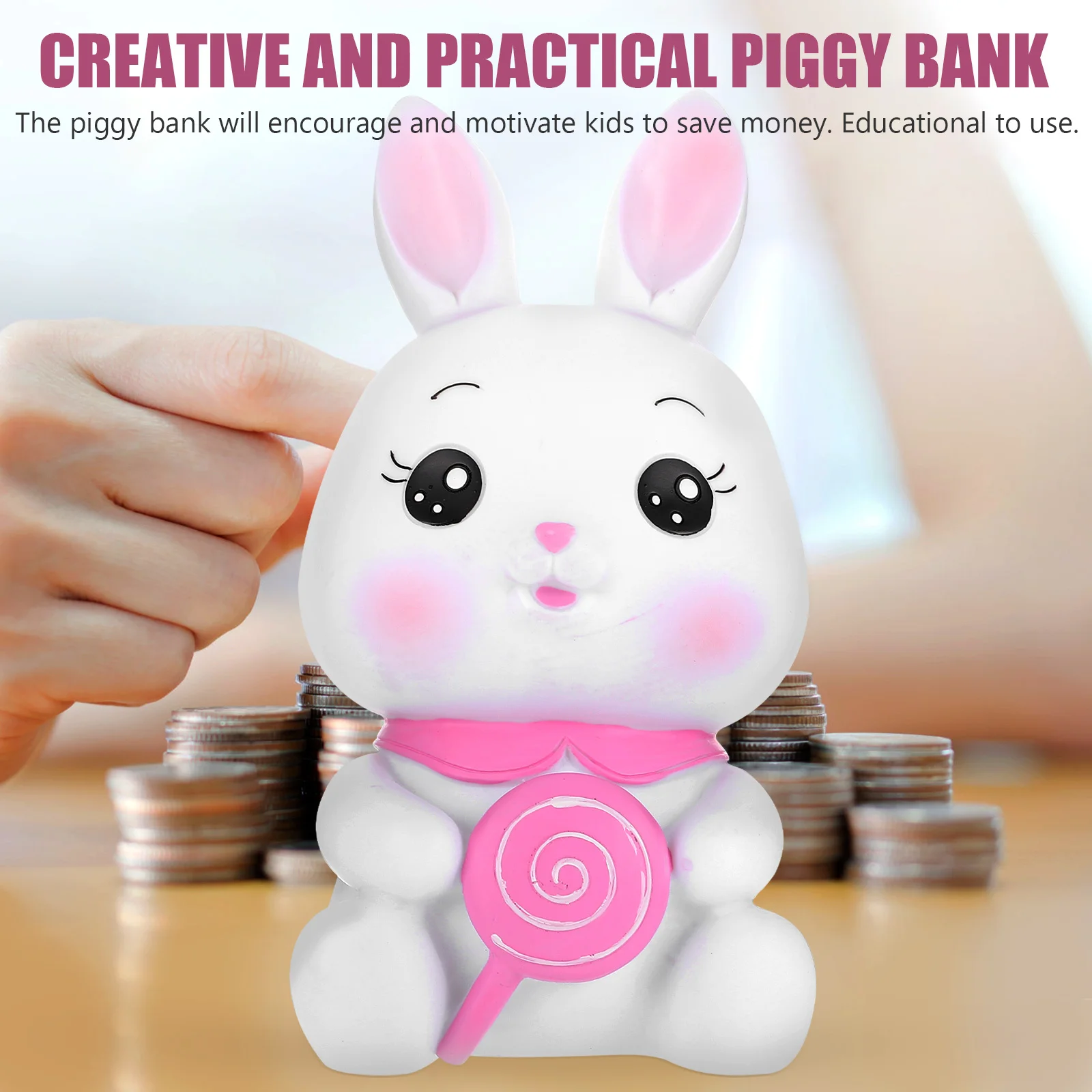 Anti-Drop Munt Bank Vinyl Bunny Vormige Spaarpot Voor Kinderkamer Decoratieve Spaarpot Educatief Cadeau Cartoon Spaarpot