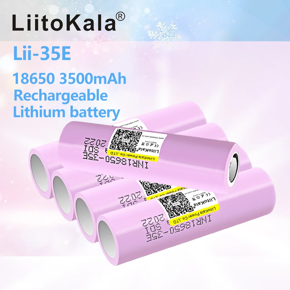 2021 New Original LiitoKala INR18650 35E 3.7V 3500mAh 20A discharge INR18650 35E 18650 Li-ion battery 3.7v rechargable Battery