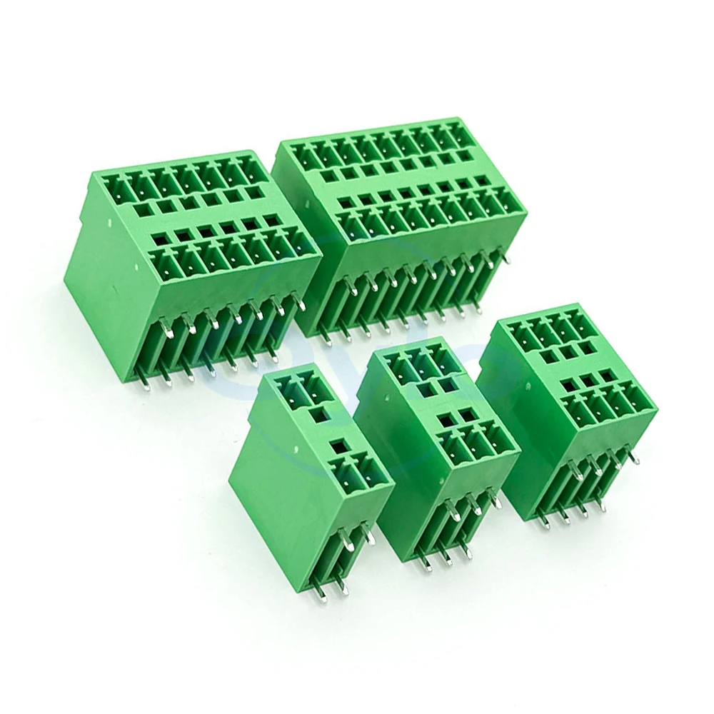 (1 pcs) KF 15EDGRH - 3.5mm dual-layer PCB pluggable terminal block, 2P-20P dual-row angled pins 2EDGRH 3.5