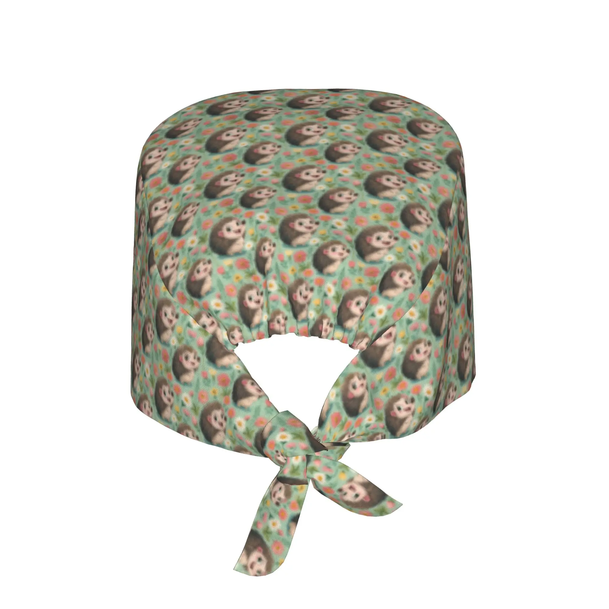 Hedgehog Furze Pig  Scrubs Cap Surgical Hats Men Women Enjoy Flowers And Sunshine  Operating Room Cap Nursing Cap Lab Works Hat
