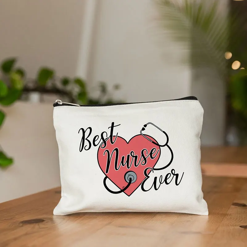 Personalized Makeup Bag Nurse Gift Bag Gift for Nurse Gift for RN Canvas Makeup Bag Nursing School BSN Makeup Travel Bag purses