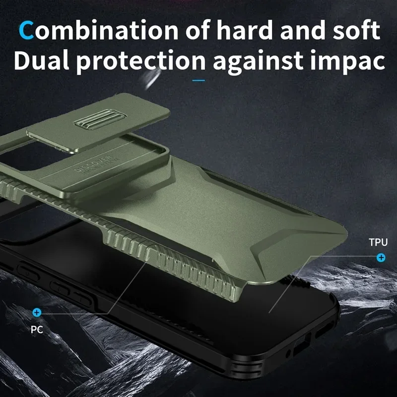 Чехол для Google Pixel 9 Pro XL Pixel 9 Military Grade Antiskid Camera Lens Slide Cover Google Pixel 9 Pro Жесткие чехлы Pixel9 Cover