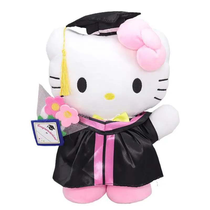 Sanrio Degree Suit Plush Doll Hello Kitty My Melody Little Twin Stars Cosplay College Style Doctor Hat Cartoon Toys Gift