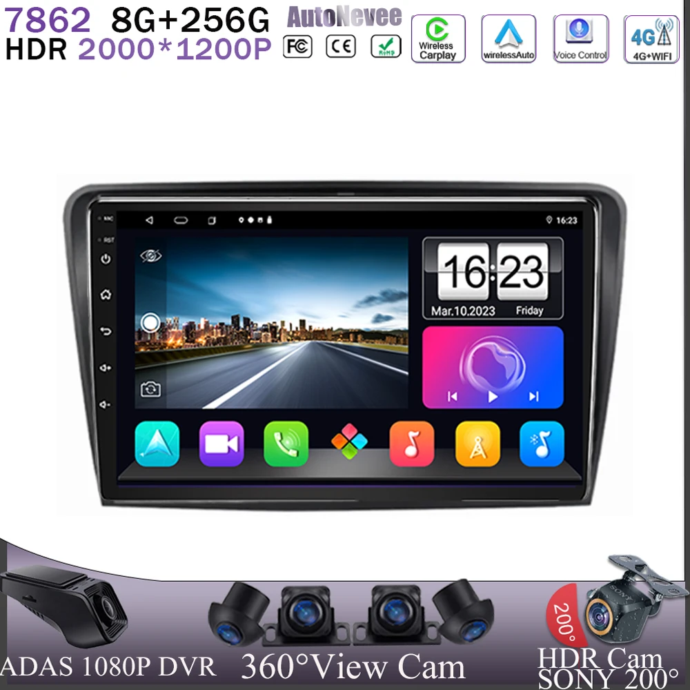 For Skoda Superb 2 B6 2008 2009 2010 - 2015 Carplay Radio DVD GPS Navigation Android 13 Video 5G WIFI Head Car Multimedia Player