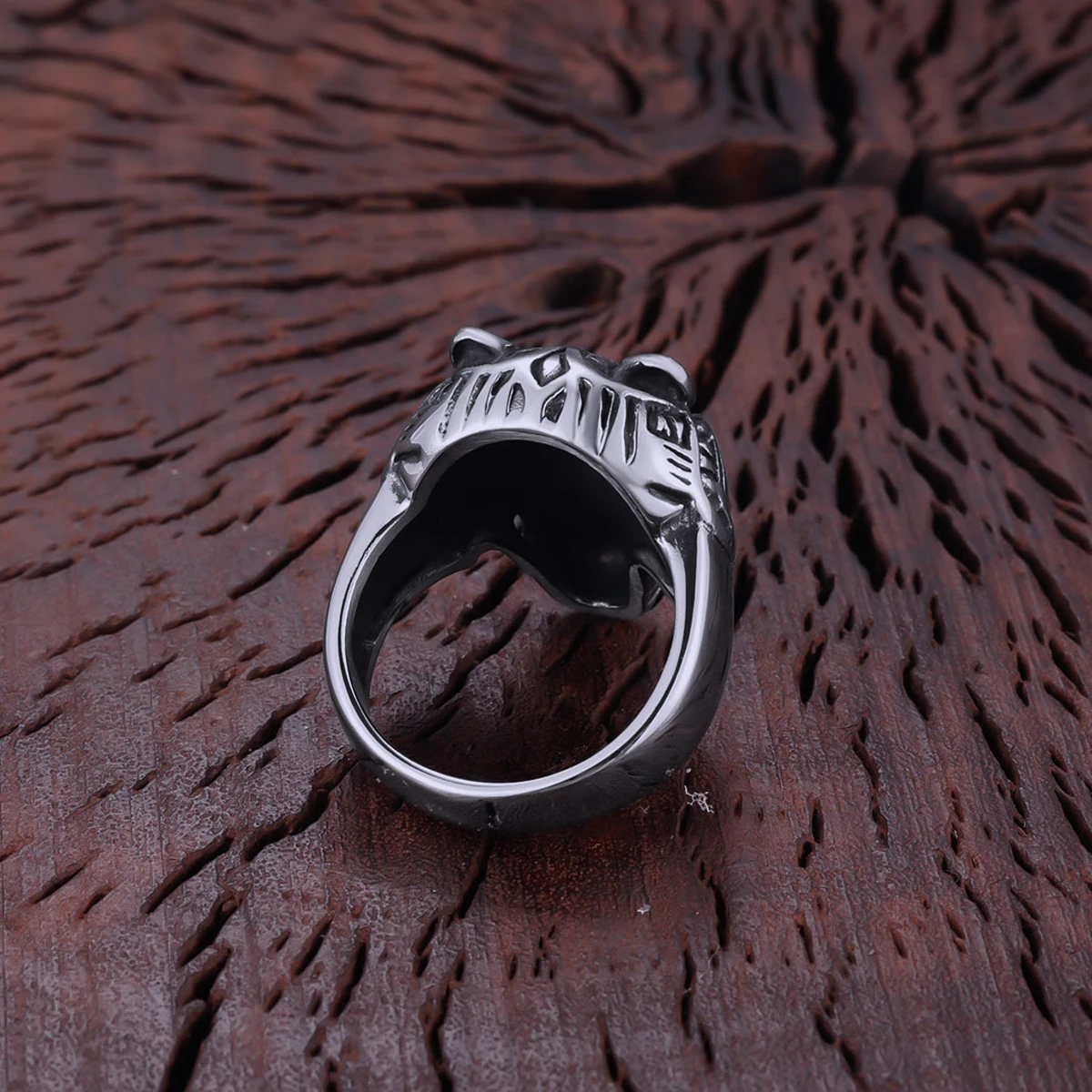 Stainless Steel Animal Tiger Head Ring Men Personality Never Fade Quality Ring Tough Guy Biker Party Club Ring