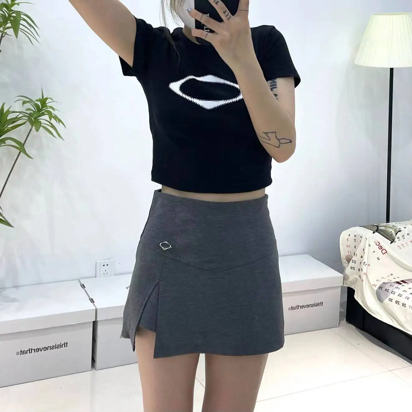 

Летняя короткая юбка с высокой талией и молнией, из смесового хлопка, ультракомфортная, повседневная, женская, цветная, удобная для поездок на работу