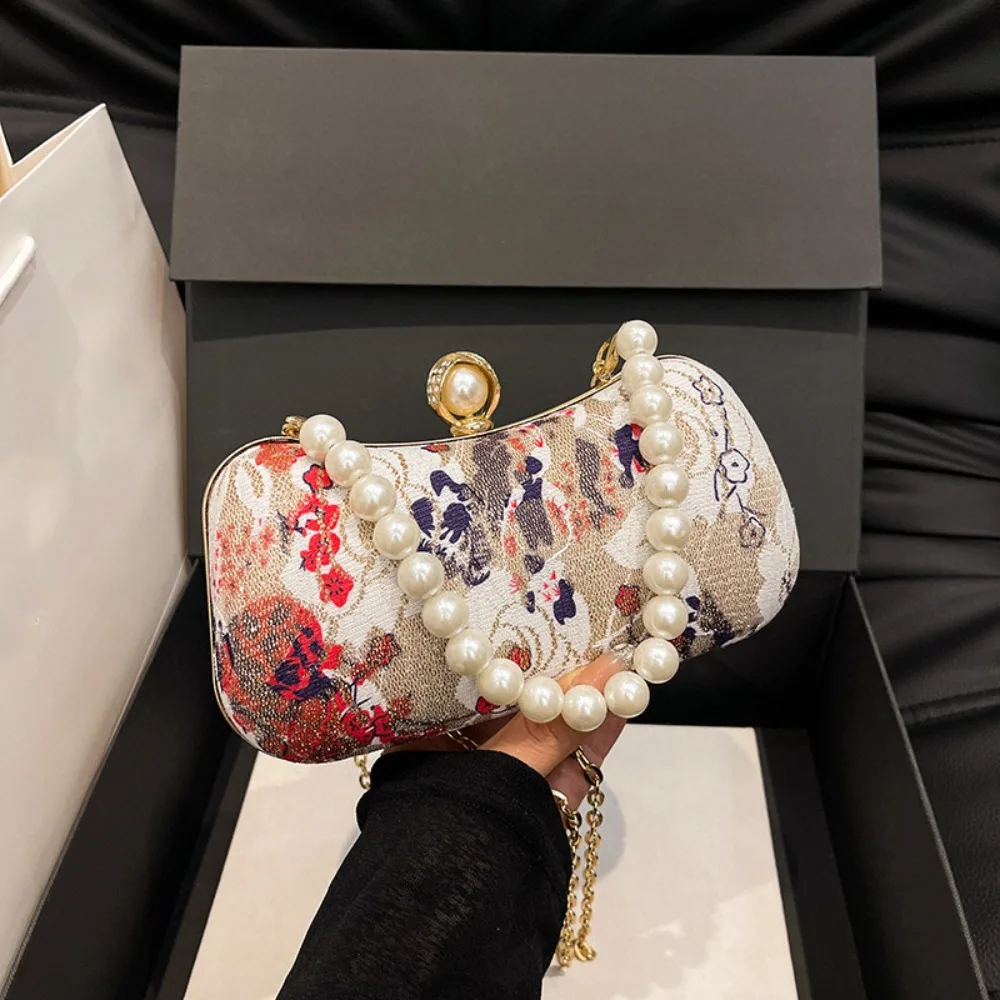 

Cheongsam Accessories Cheongsam Banquet Bag Wrist Bag New Chinese Style Hanfu Handbag Shoulder Bag Pearl Handle