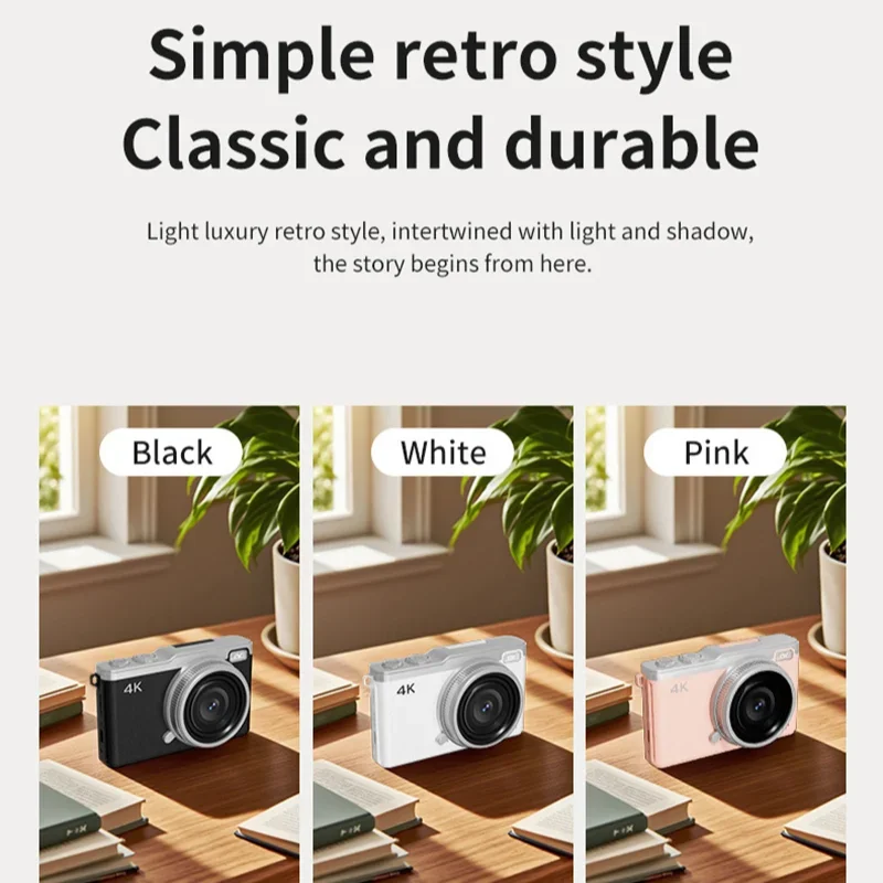 

Цифровая камера 4K HD с несколькими фильтрами, мини-CCD, 16-кратный зум, автофокус, камера для селфи, студенческая вечеринка, видеокамера с откидным экраном