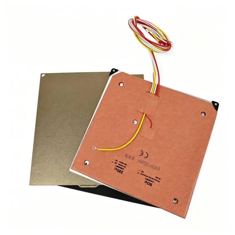 Funssor 8mm Aluminum Bed Build Plate Silicone Heater Kit PEI Sheet For Elegoo Centauri Carbon 3D Printer