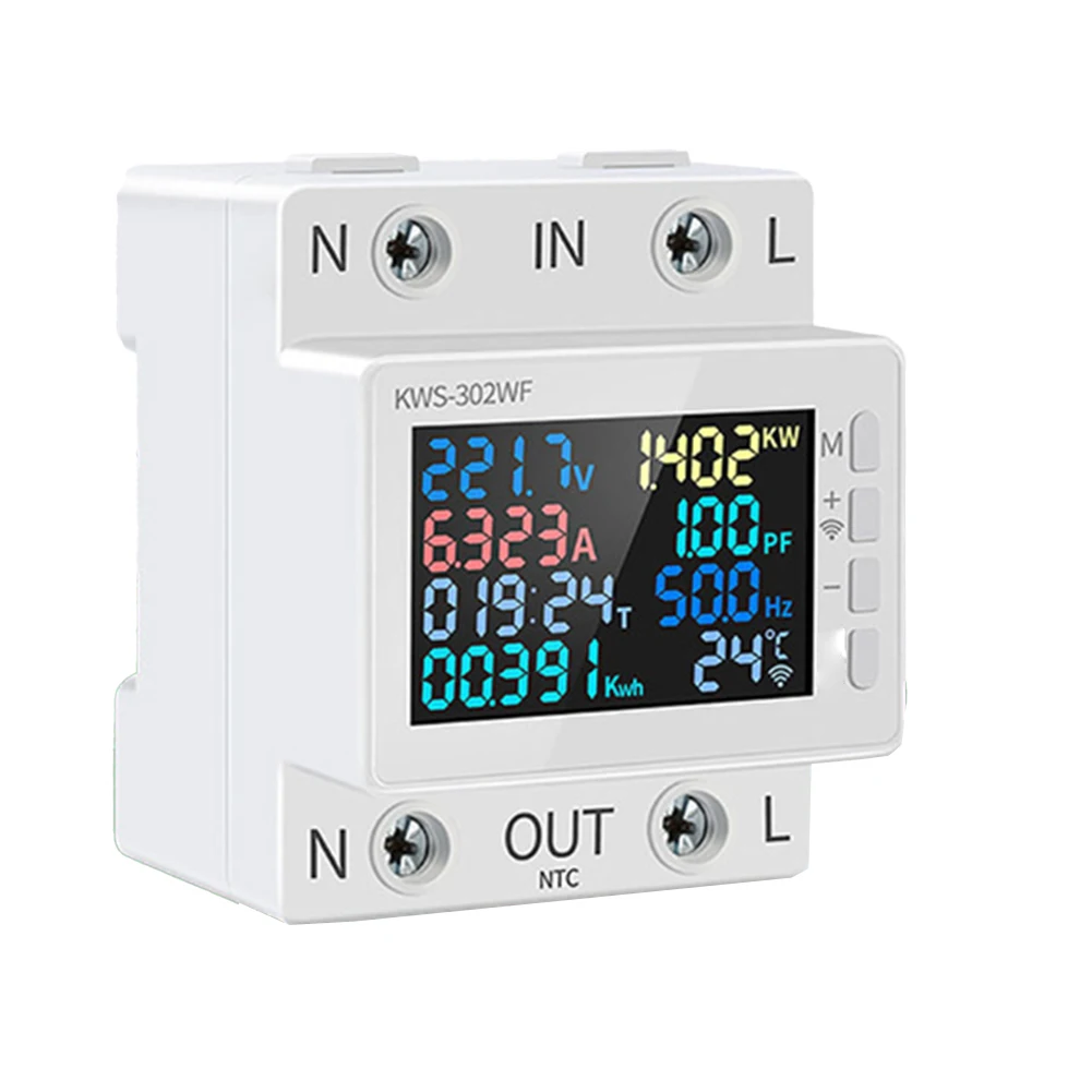 

Smart power meter white color AC Energy Power Voltmeter Voltage Meter convenient installation wireless remote control