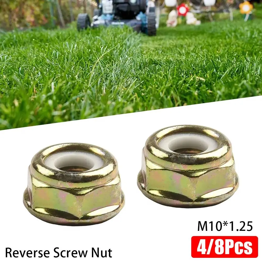 4/8Pcs Left Hand Thread Brushcutter Nuts Grass Trimming Tools Universal Reverse Screw Nut M10x1.25 Power Tools Parts